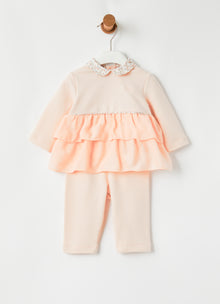 Cupro Flounce Two-Piece Set | Quartz Pink/Quartz Pink