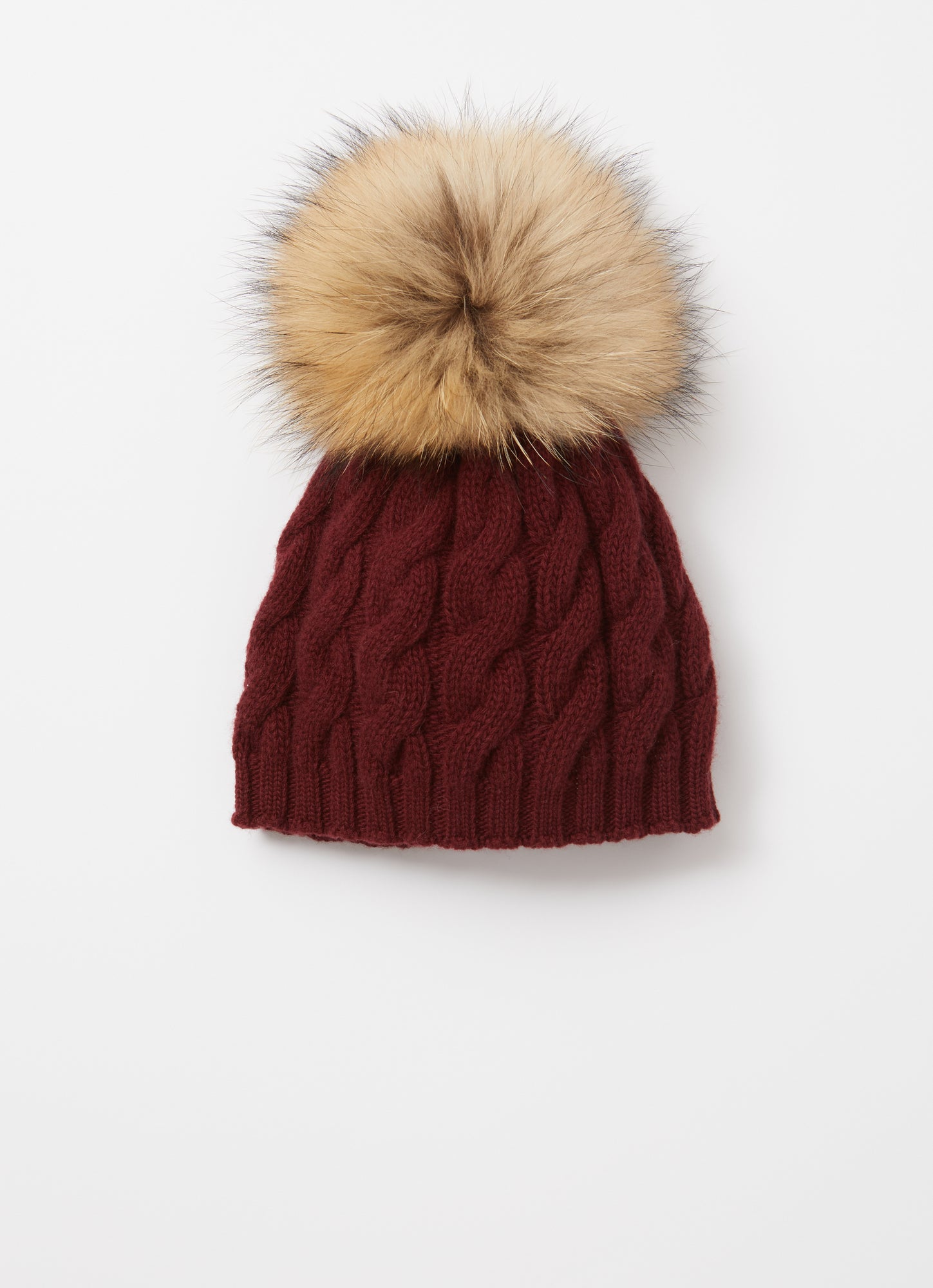 Pompom Knitted Hat | Burgundy