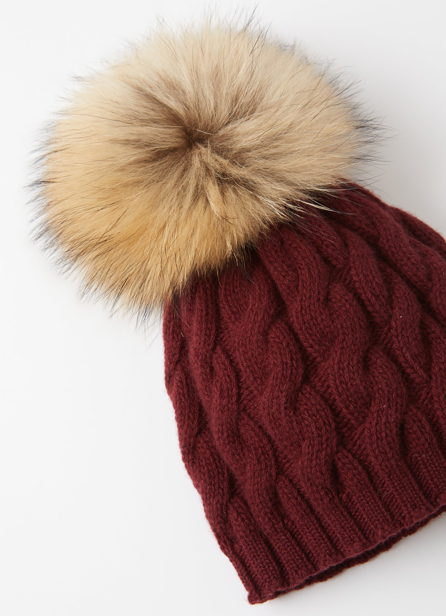 Pompom Knitted Hat | Burgundy