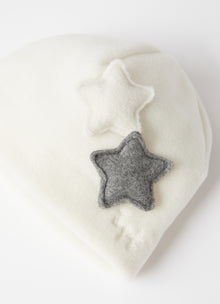 Fleece Baby Beanie | Naturale/Grigio