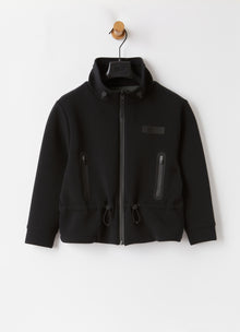 Zip-Up Bonded Jacket | Black/Black