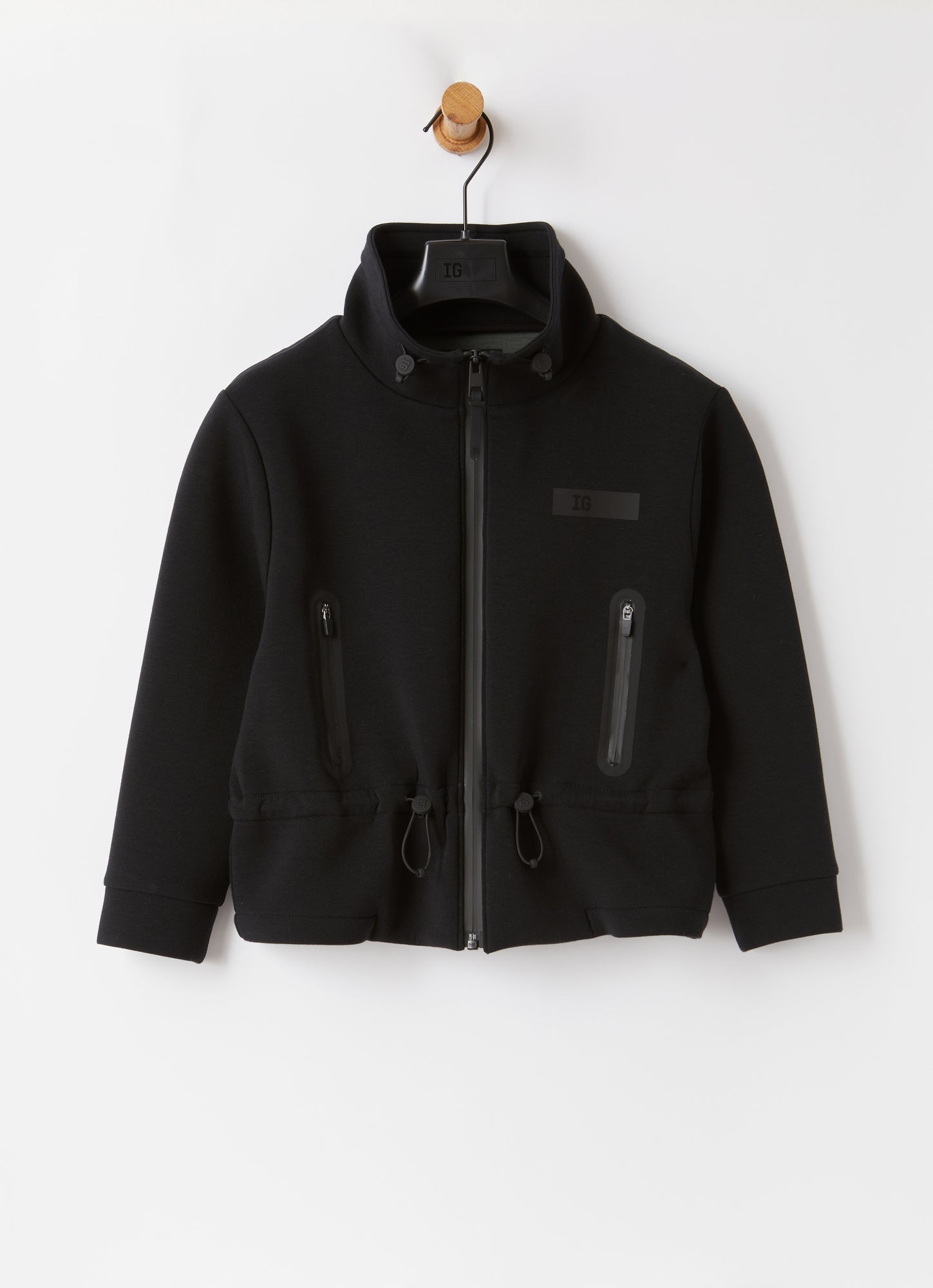 Zip-Up Bonded Jacket | Black/Black