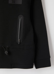 Zip-Up Bonded Jacket | Black/Black
