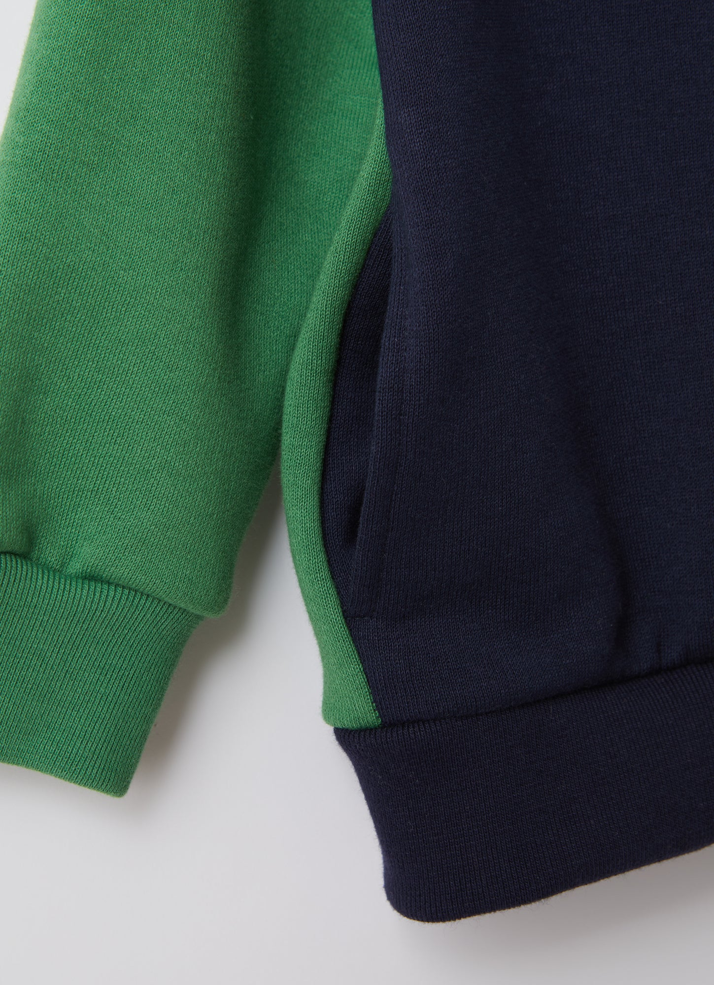 Color-Block And Printed Message Fleece Jacket | Navy Blue/Dragon Green