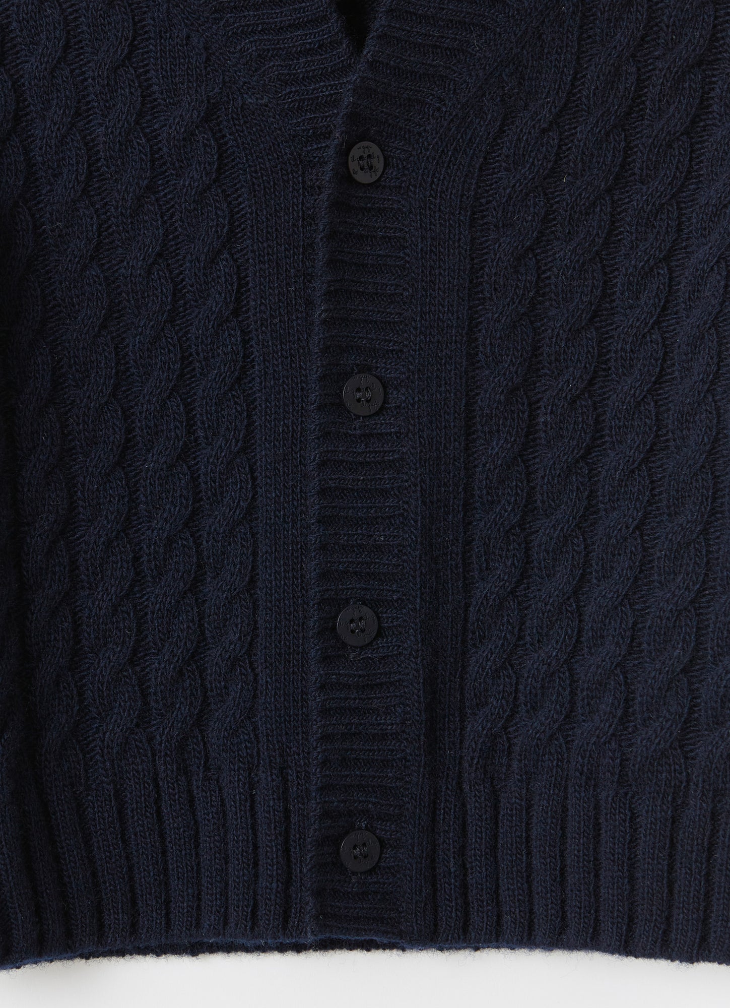 Cable Knit Merino Wool Cardigan | Blue