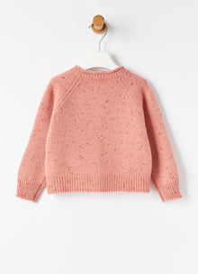 Wool Cardigan with Lurex Details | Blush Pink