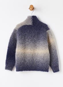 Gradient-Effect Alpaca Blend Cardigan | Blue
