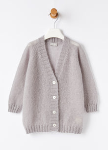 Longline Mohair Cardigan | Stone Grey
