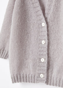 Longline Mohair Cardigan | Stone Grey