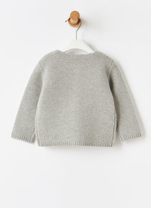 Baby Girls Merino Wool Cardigan | Cloud Grey