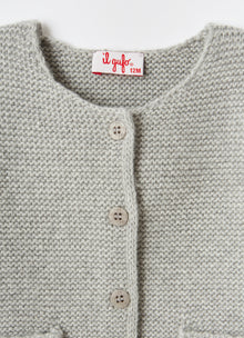 Baby Girls Merino Wool Cardigan | Cloud Grey