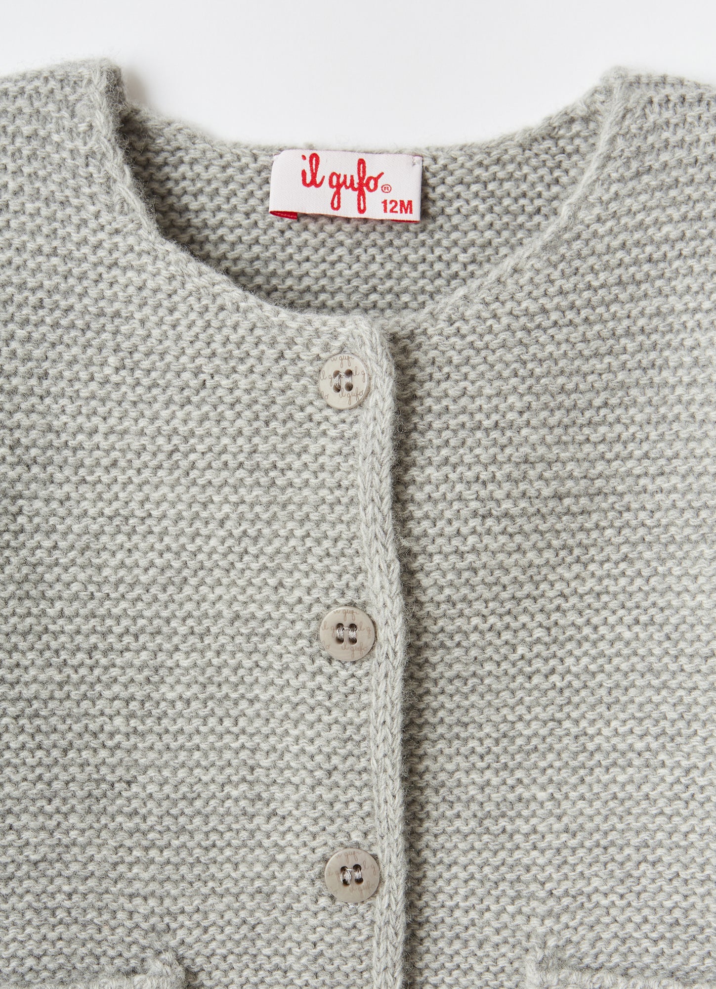 Baby Girls Merino Wool Cardigan | Cloud Grey