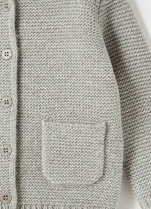 Baby Girls Merino Wool Cardigan | Cloud Grey