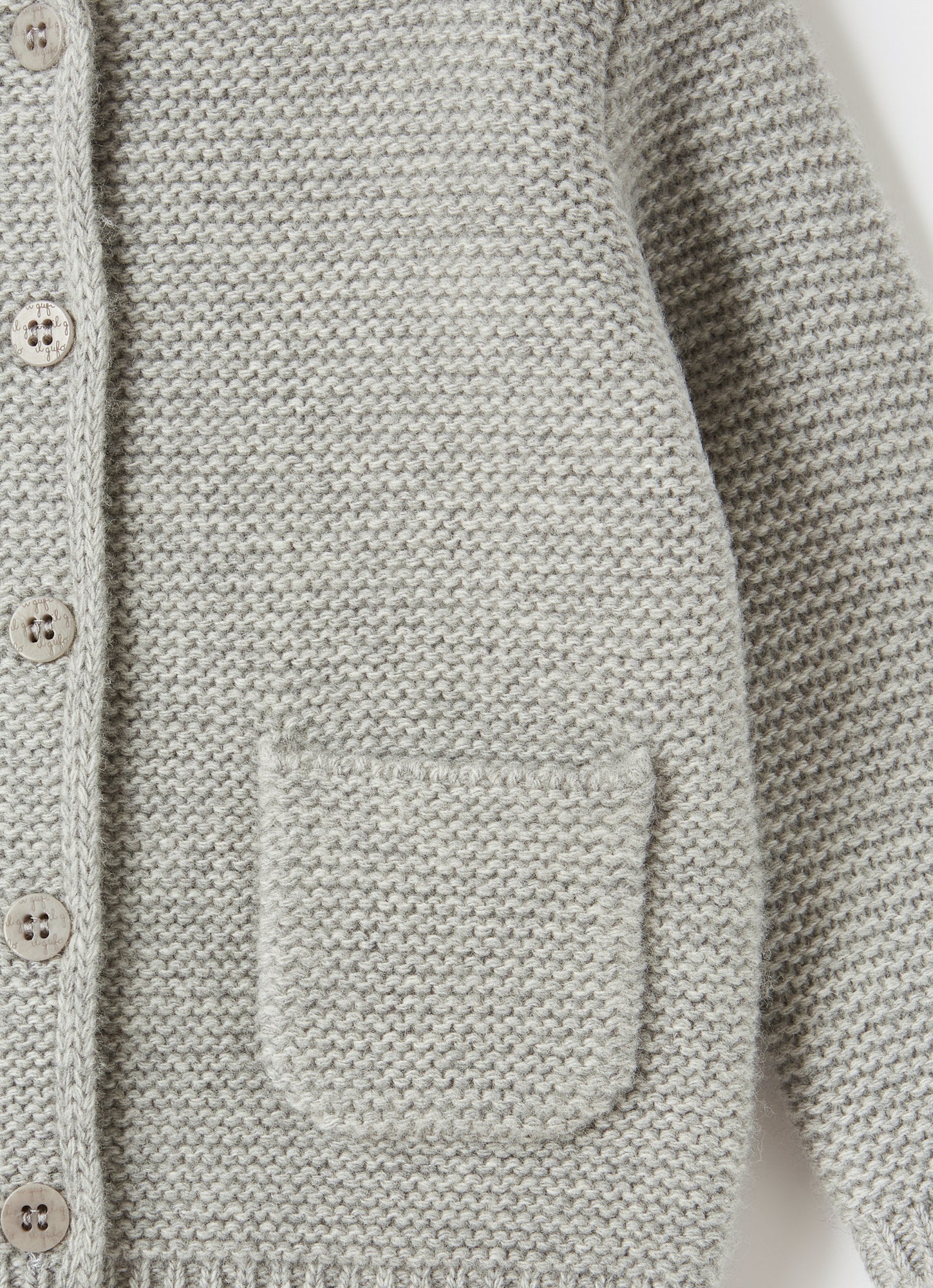Baby Girls Merino Wool Cardigan | Cloud Grey