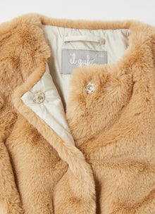 Belted Faux Fur Gilet | Camel
