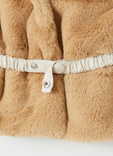 Belted Faux Fur Gilet | Camel