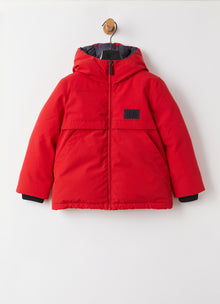 Short Down Jacket | Cherry/Blue