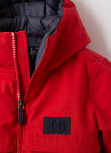 Short Down Jacket | Cherry/Blue