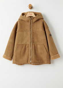 Reversible Faux Shearling Winter Jacket | Beaver Brown