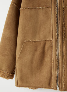 Reversible Faux Shearling Winter Jacket | Beaver Brown
