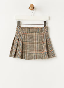 Check Wrap Skirt | Coffee