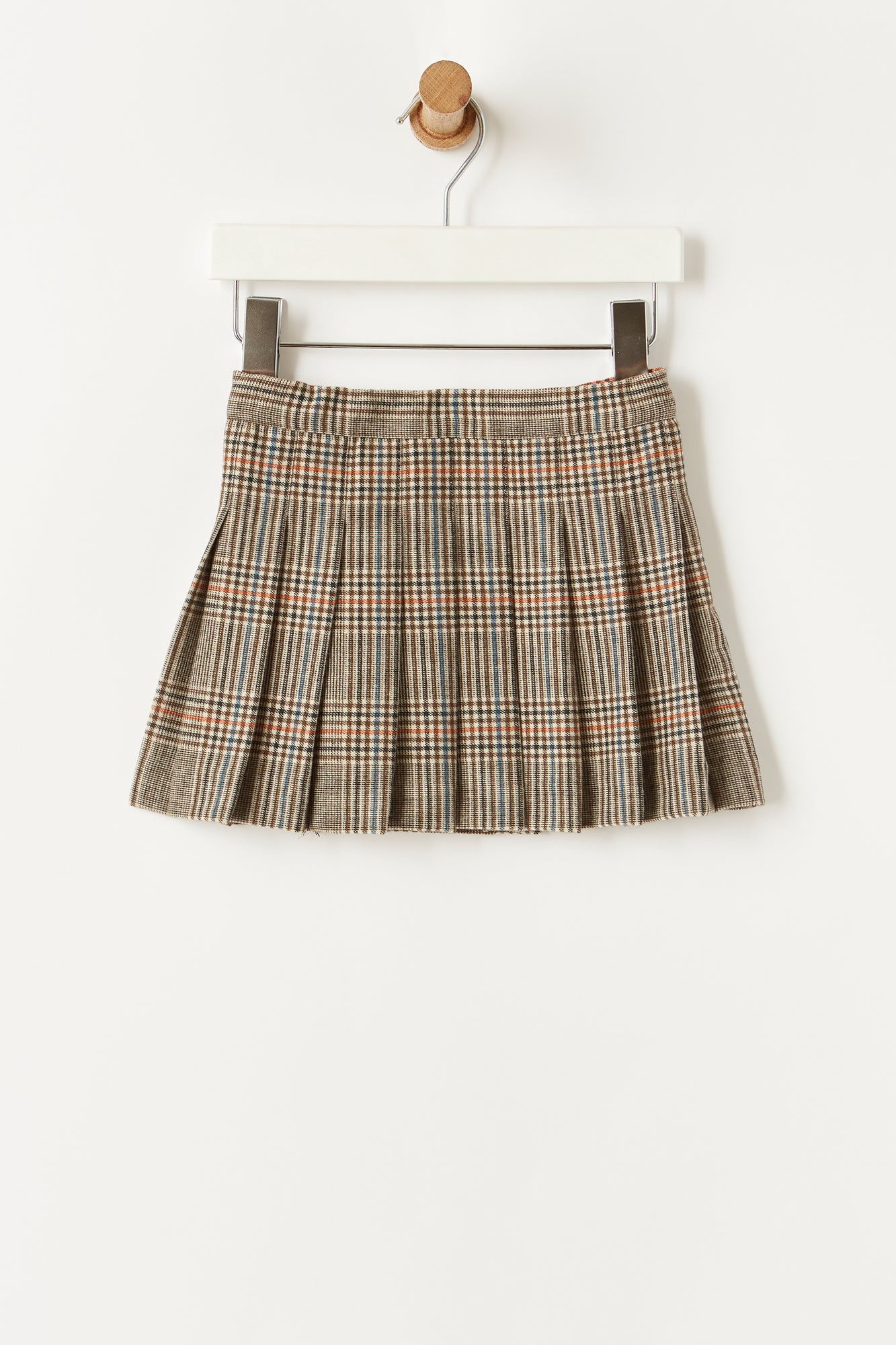 Check Wrap Skirt | Coffee