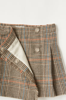 Check Wrap Skirt | Coffee