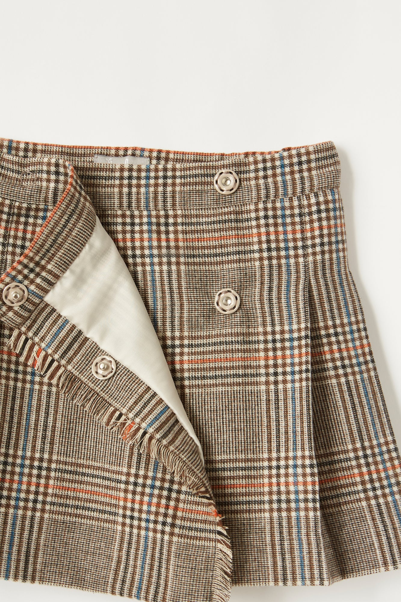 Check Wrap Skirt | Coffee
