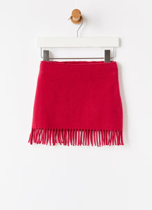 Fringed Melton Skirt | Fuchsia