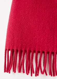 Fringed Melton Skirt | Fuchsia