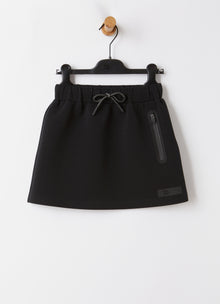 Bonded-Jersey Skirt | Black/Black