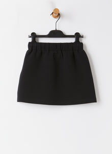 Bonded-Jersey Skirt | Black/Black