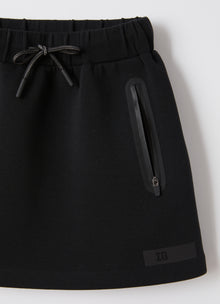 Bonded-Jersey Skirt | Black/Black
