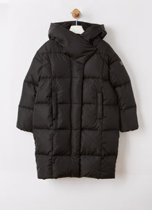 Hooded Long Down Jacket | Black