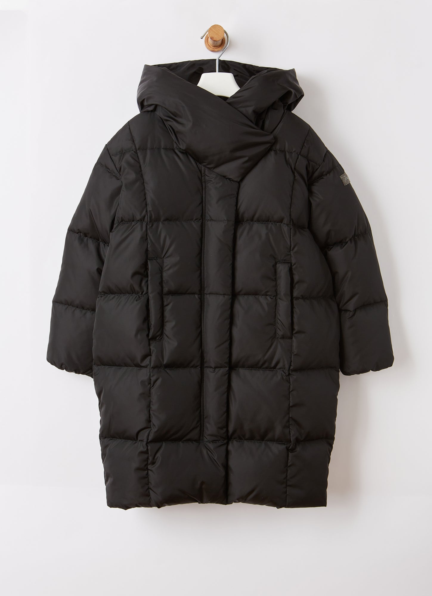 Hooded Long Down Jacket | Black