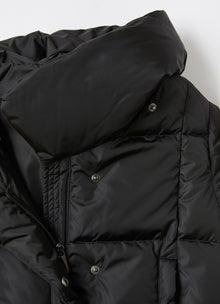 Hooded Long Down Jacket | Black