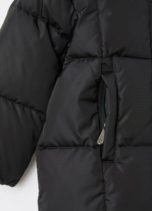Hooded Long Down Jacket | Black