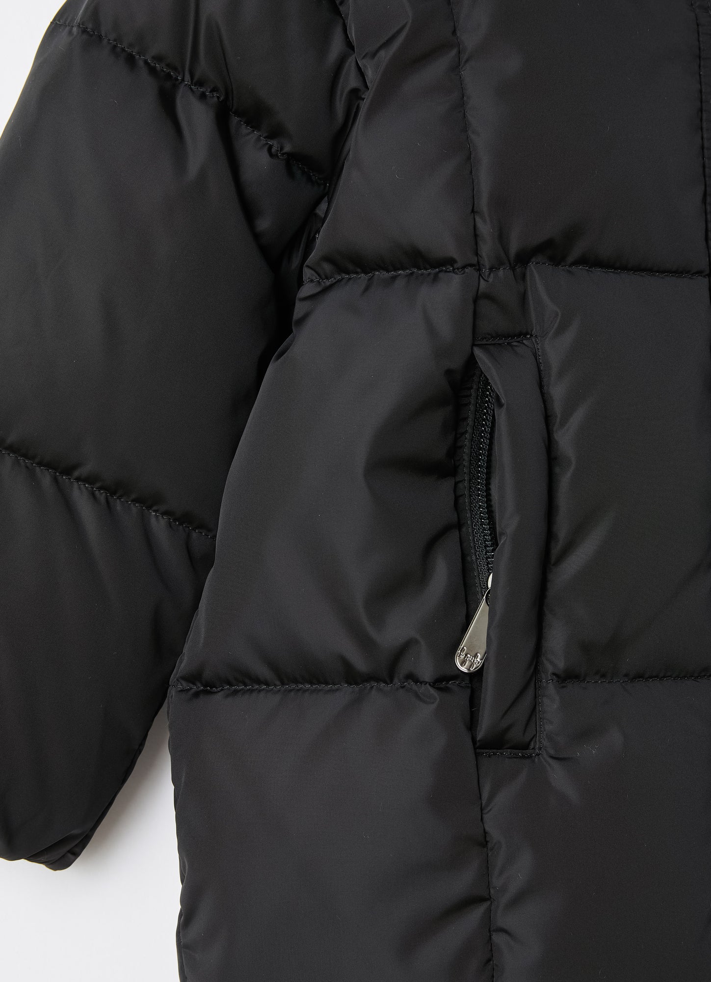 Hooded Long Down Jacket | Black