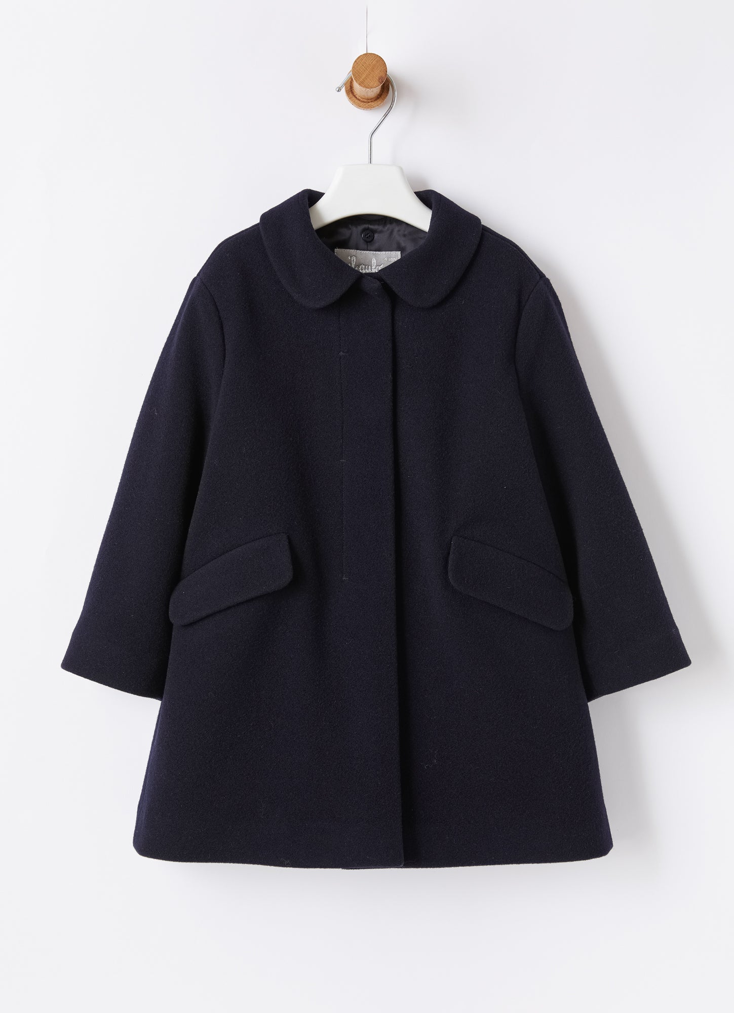Wool Melton Coat with Faux Fur | Blue