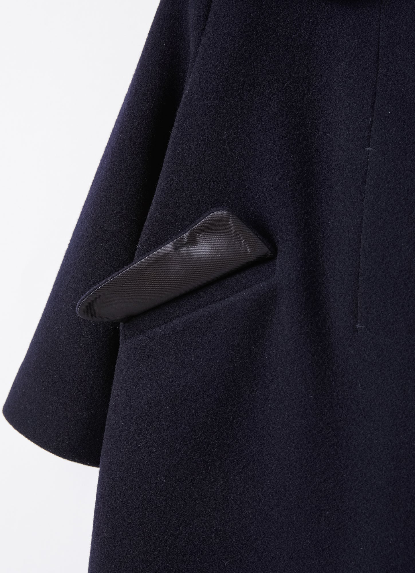 Wool Melton Coat with Faux Fur | Blue
