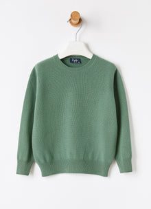 Crew Neck Wool Sweater | Eucalyptus