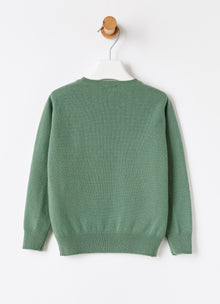 Crew Neck Wool Sweater | Eucalyptus
