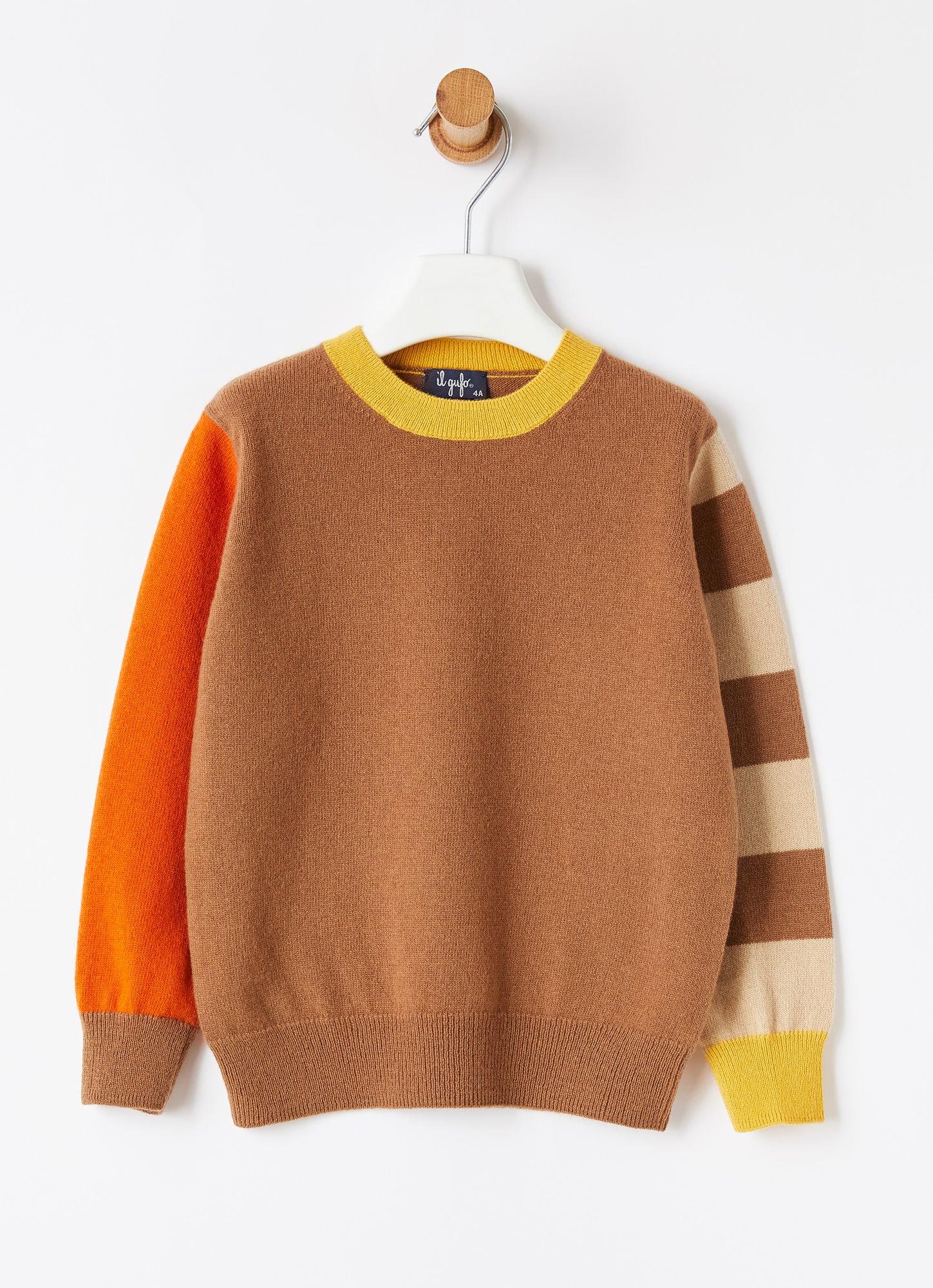 Color-Block Merino Wool Sweater | Faloria/Curcuma