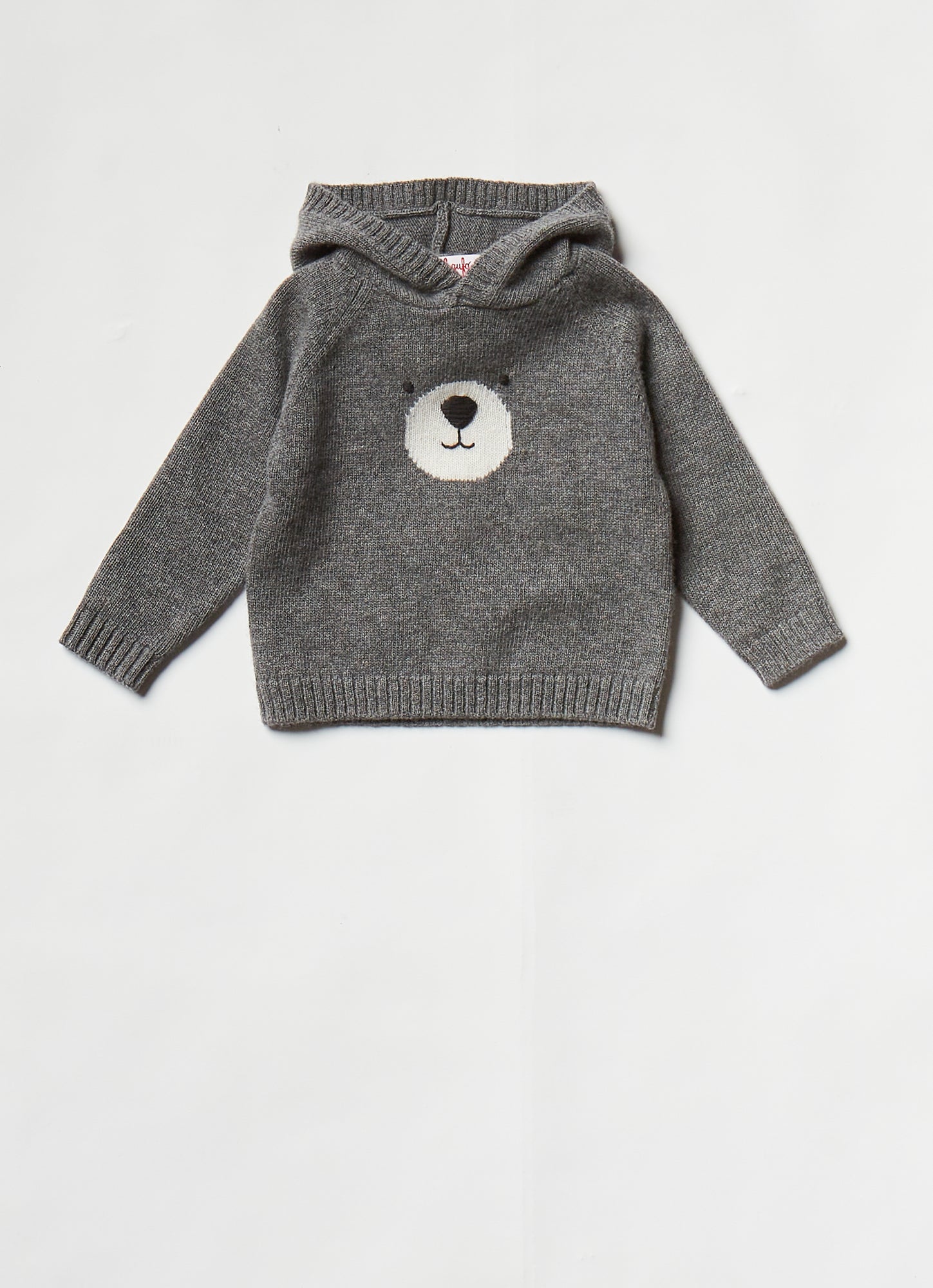 Bear Face Hooded Sweater | Cloud Grey