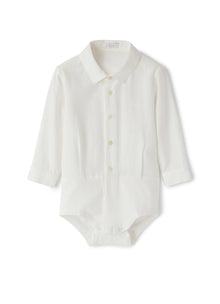 Baby Boys Shirt-Style Bodysuit | Milk/Milk