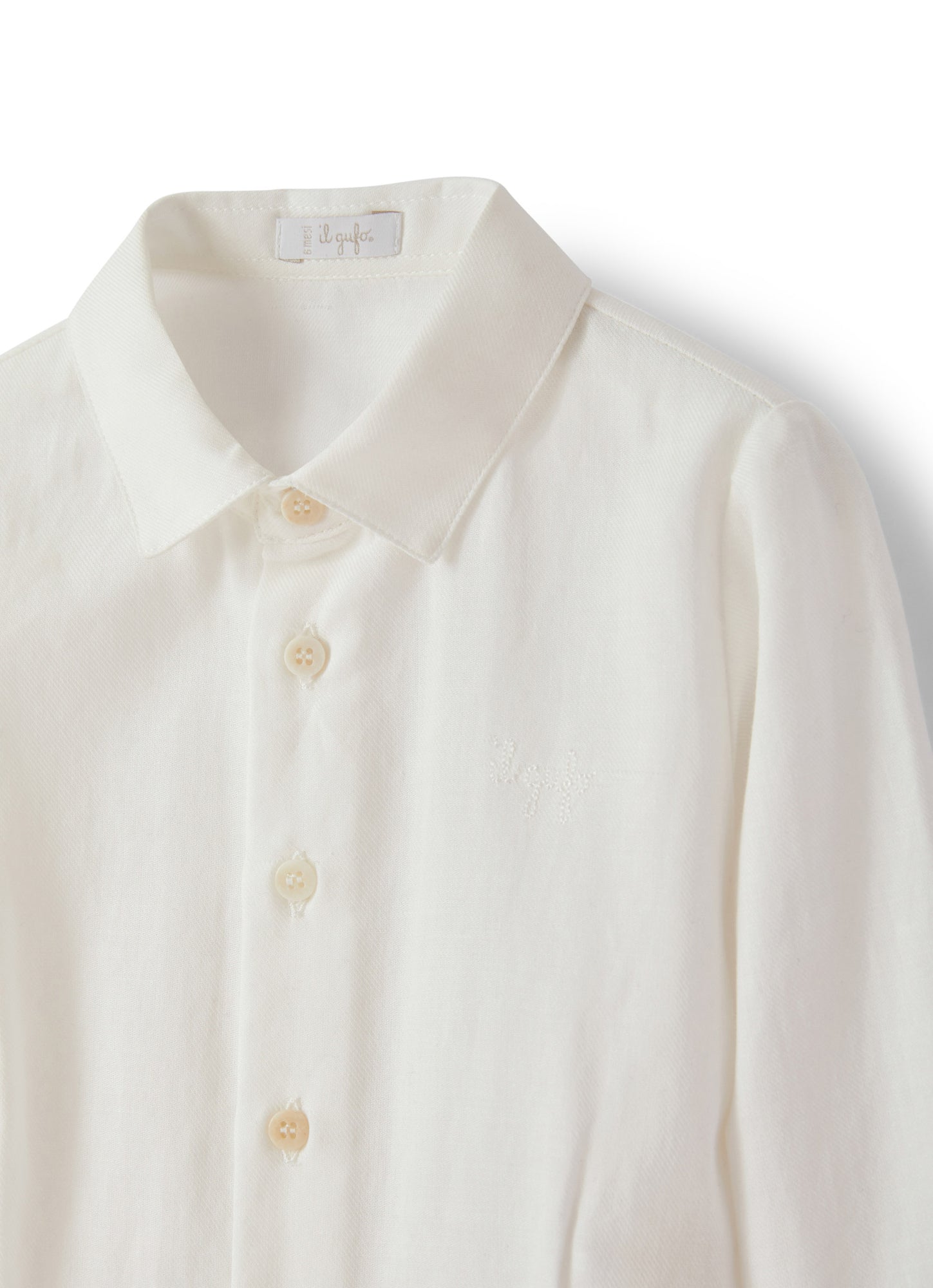 Baby Boys Shirt-Style Bodysuit | Milk/Milk
