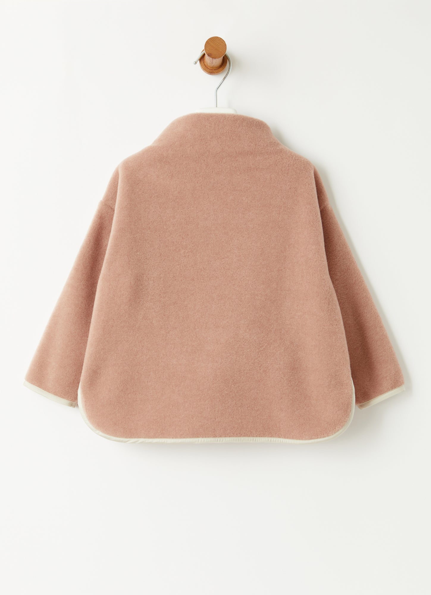 Contrast Trim Fleece Sweater | Pink/Sand