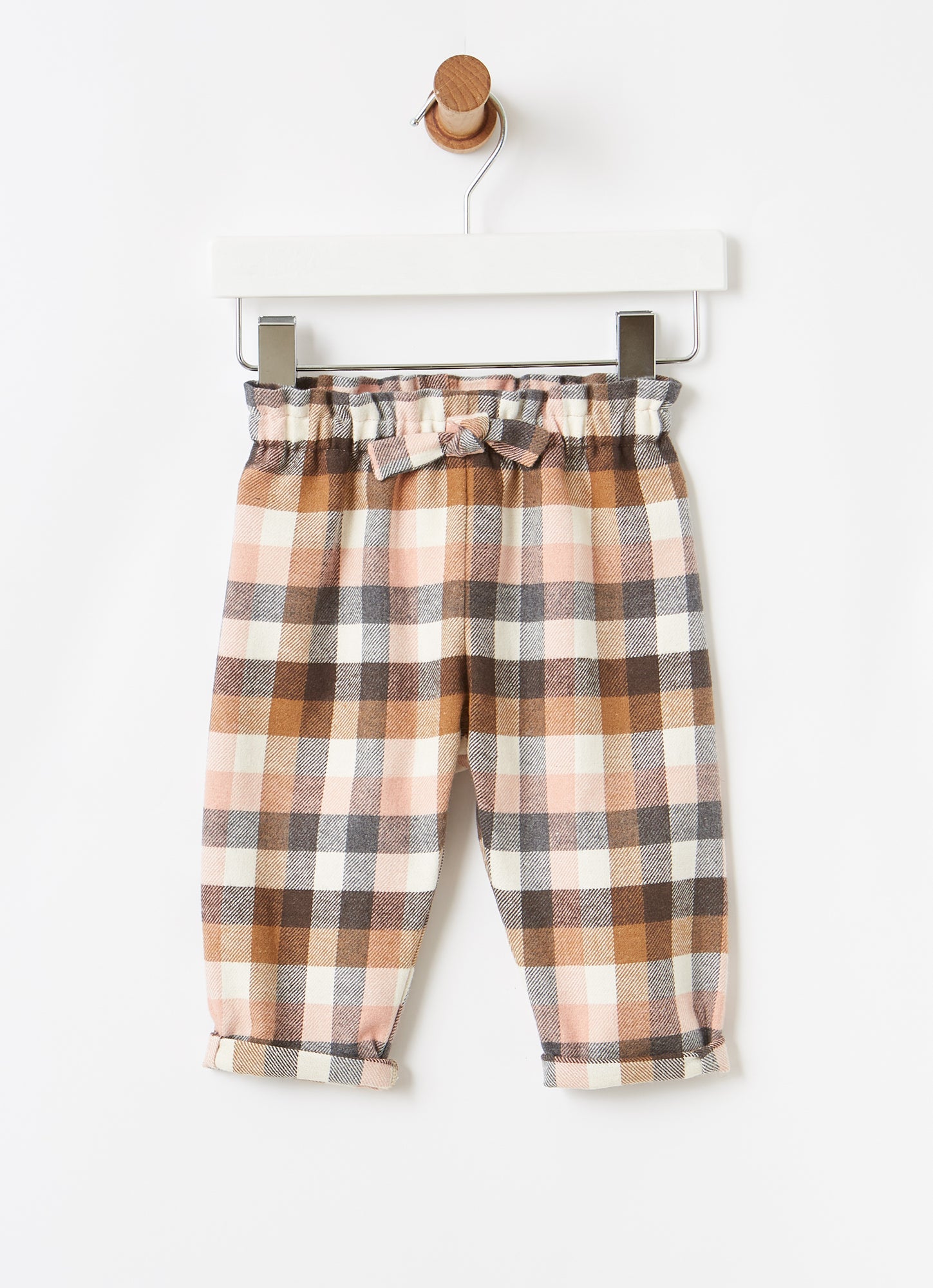 Baby Girls Bow Detail Trousers | Blush Pink