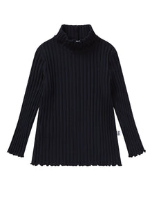 Ribbed Jersey Turtleneck | Blue