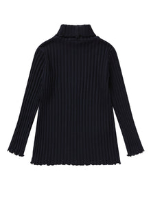 Ribbed Jersey Turtleneck | Blue